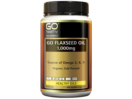 GO Healthy GO Flaxseed Oil 1,000mg Organic 440 Caps