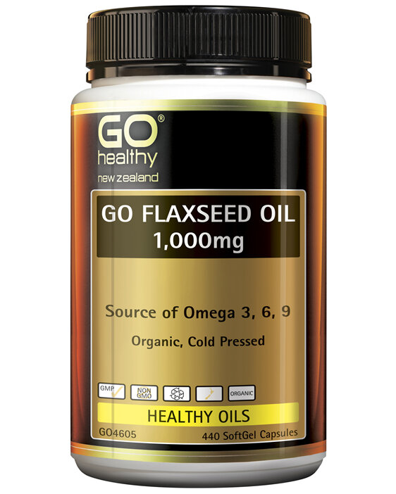 GO Healthy GO Flaxseed Oil 1,000mg Organic 440 Caps