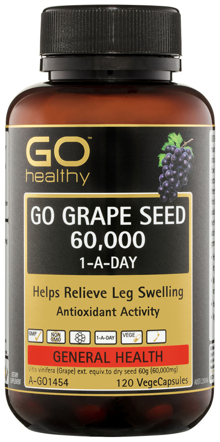 GO Healthy GO Grape Seed 60,000 1-A-Day VegeCapsules 120 Pack