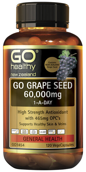 GO Healthy GO Grape Seed 60,000mg 1-A-Day 120 VCaps