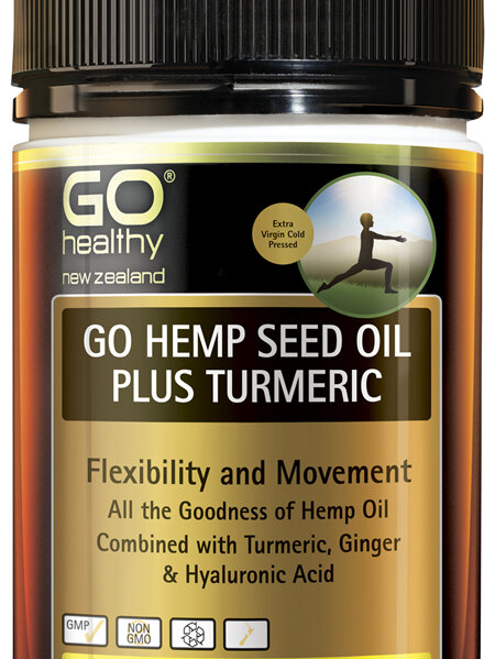 GO Healthy GO Hemp Seed Oil Plus Turmeric 100 Caps