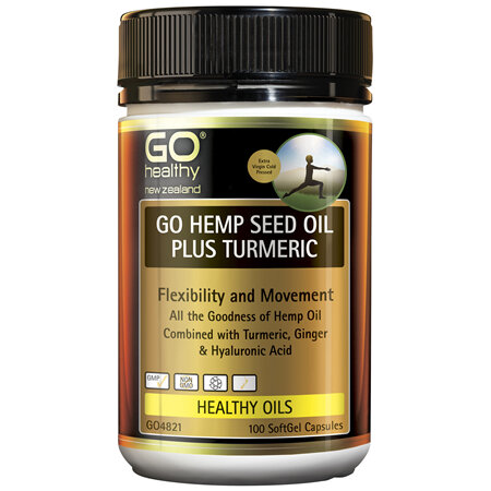 GO Healthy GO Hemp Seed Oil Plus Turmeric 100 Caps