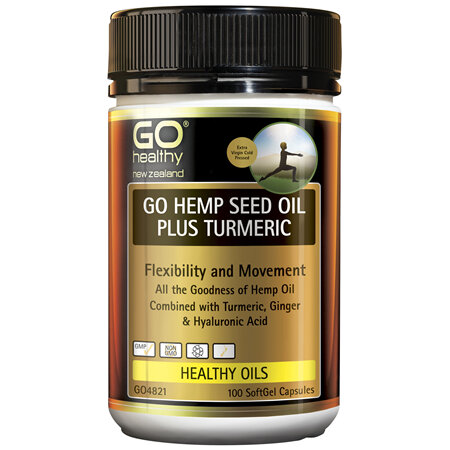 GO Healthy GO Hemp Seed Oil Plus Turmeric 100 SoftGel Caps