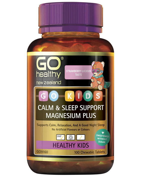 GO Healthy GO Kids Calm & Sleep Support Magnesium Plus 100 Chew Tabs