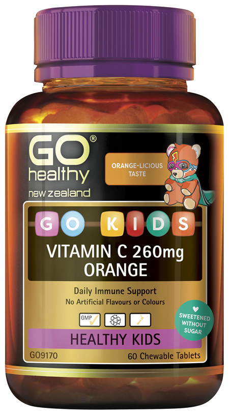 GO Healthy GO Kids Vitamin C 260mg Orange 60 Chew Tabs