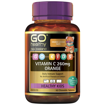 GO Healthy GO Kids Vitamin C 260mg Orange 60 Chew Tabs