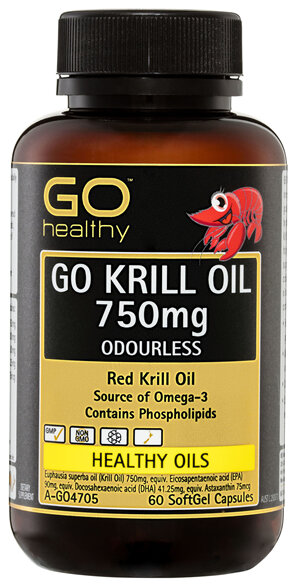 GO Healthy GO Krill Oil 750mg Odourless SoftGel Capsules 60 Pack