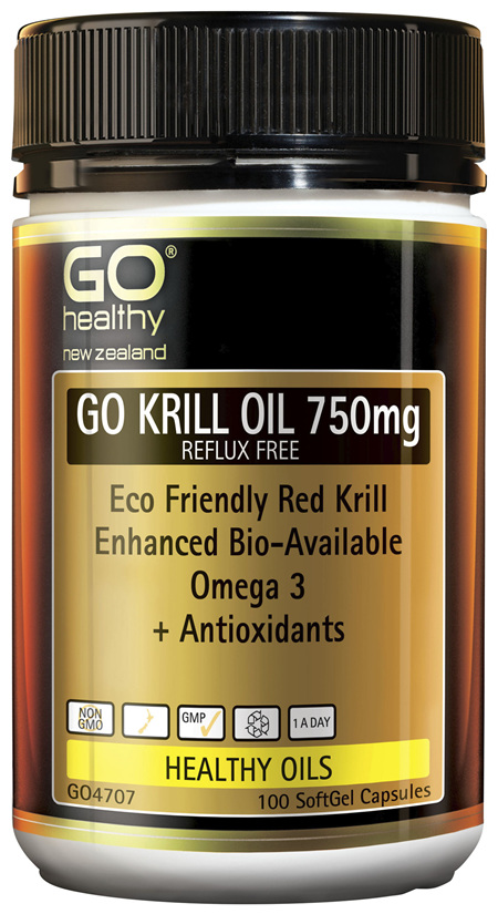 GO Healthy GO Krill Oil 750mg Reflux Free 100 Caps