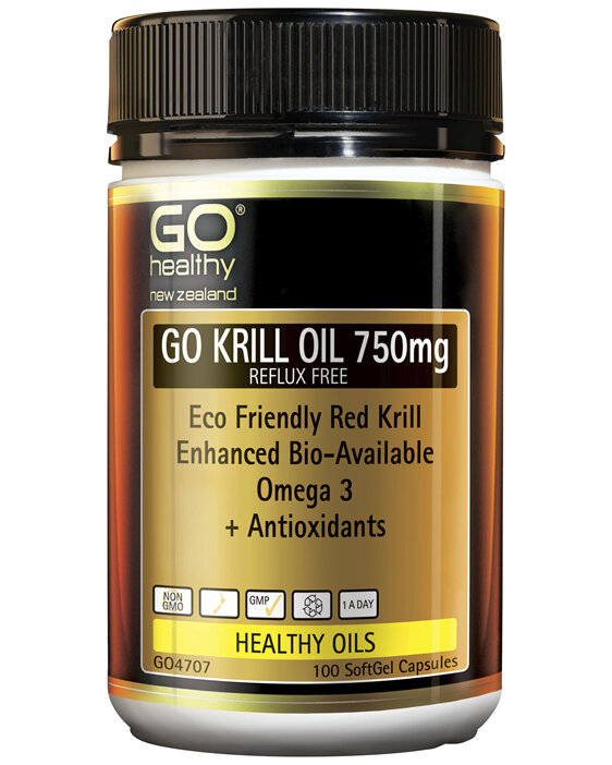 GO Healthy GO Krill Oil 750mg Reflux Free 100 Caps