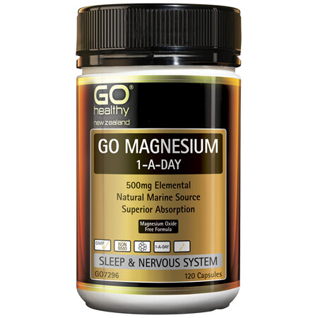 GO Healthy GO Magnesium 1-A-Day 500mg 120 VegeCapsules