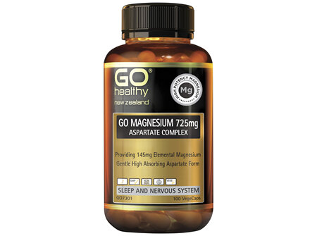 GO Healthy GO Magnesium 725mg Aspartate Complex 100 Vcaps