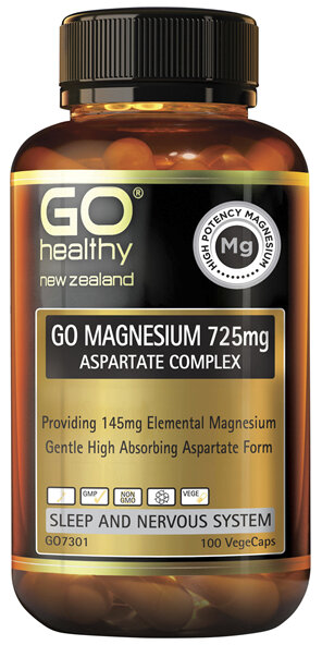GO Healthy GO Magnesium 725mg Aspartate Complex 100 Vcaps