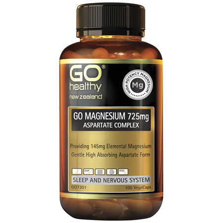 GO Healthy GO Magnesium 725mg Aspartate Complex 100 Vcaps