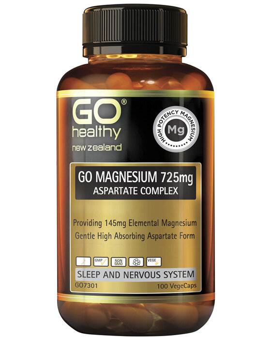 GO Healthy GO Magnesium 725mg Aspartate Complex 100 Vcaps