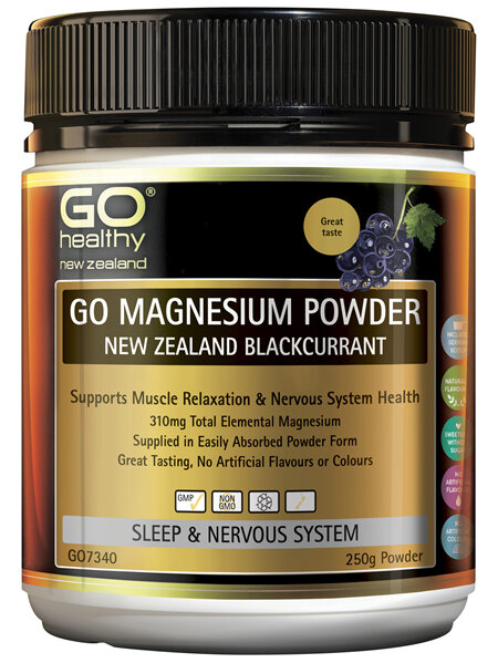 GO Healthy GO Magnesium Powder NZ Blackcurrant 250g