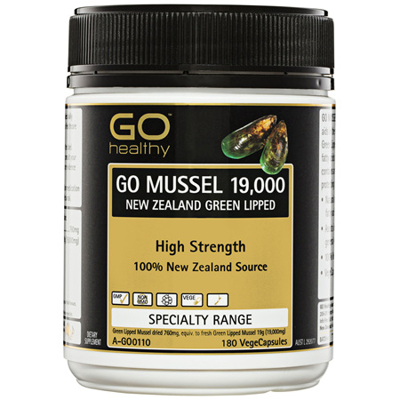 GO Healthy GO Mussel 19,000 New Zealand Green Lipped VegeCapsules 180 Pack