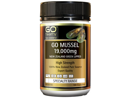 GO Healthy GO Mussel 19,000mg New Zealand Green Lipped 100 Caps