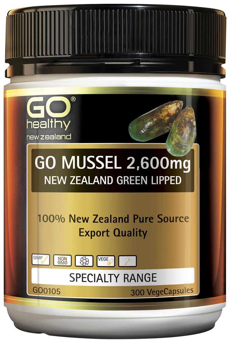 GO Healthy GO Mussel 2,600mg New Zealand Green Lipped 300 VCaps