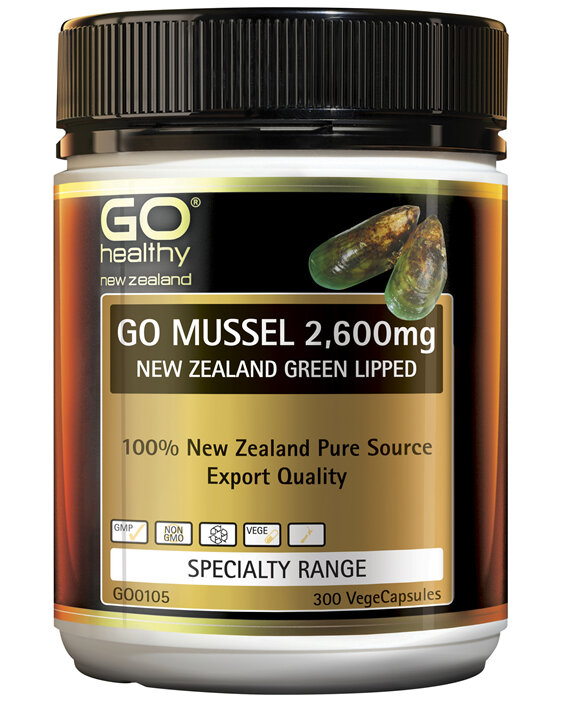 GO Healthy GO Mussel 2,600mg New Zealand Green Lipped 300 VCaps