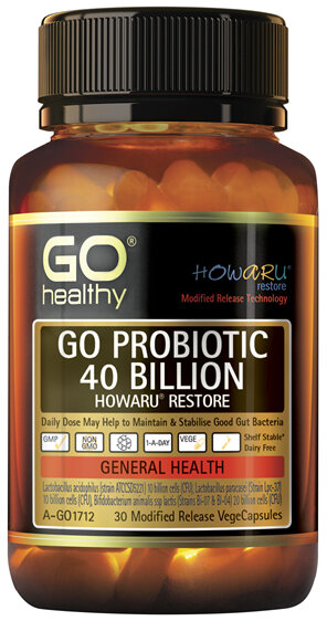 GO Healthy GO Probiotic 40 Billion Howaru Restore 30 Modified Release VegeCapsules