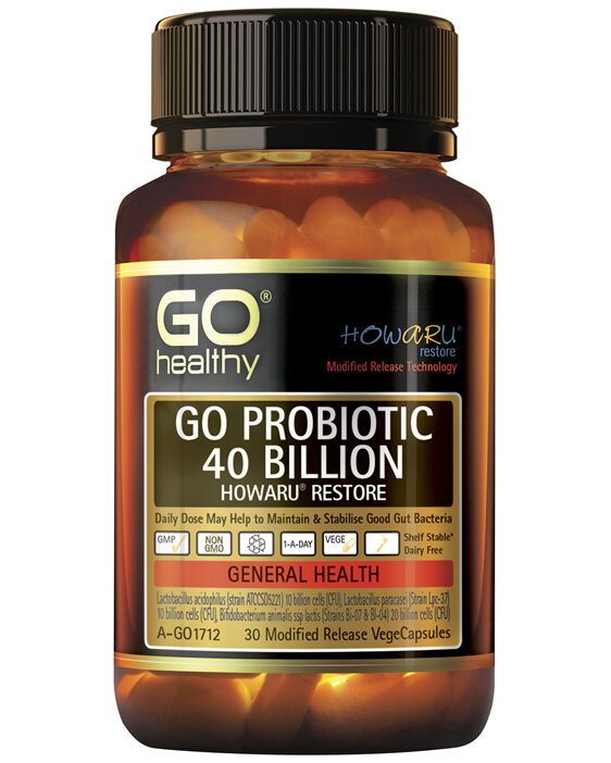 GO Healthy GO Probiotic 40 Billion Howaru Restore 30 Modified Release VegeCapsules