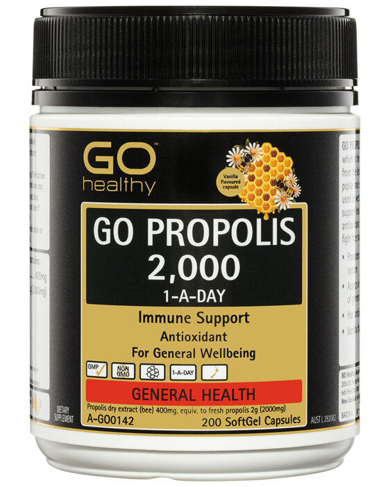 GO Healthy GO Propolis 2,000 1-A-Day SoftGel Capsules 200 Pack