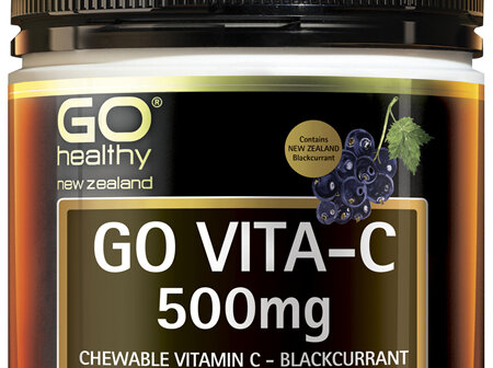 GO Healthy GO Vita-C 500mg (NZ Blackcurrant) 200 Chew Tabs