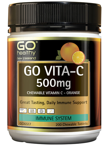 GO Healthy GO Vita-C 500mg (Orange) 200 Chew Tabs