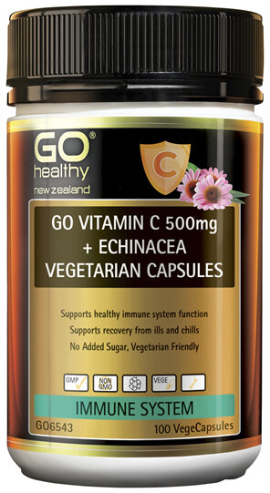 GO Healthy GO Vitamin C 500mg + Echinacea Vegetarian Capsules 100 VCaps