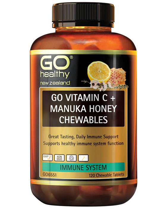 GO Healthy GO Vitamin C + Manuka Honey Chewables 120CTabs