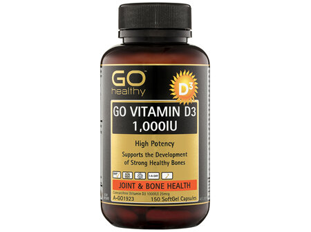 GO Healthy GO Vitamin D3 1000IU SoftGel Capsules 150 Pack