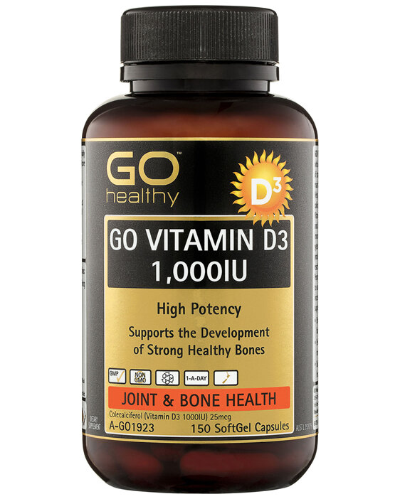 GO Healthy GO Vitamin D3 1000IU SoftGel Capsules 150 Pack