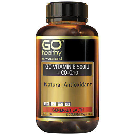 GO Healthy GO Vitamin E 500IU + Co-Q10 130 Caps