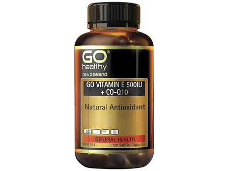 GO Healthy GO Vitamin E 500IU + Co-Q10 130 Caps