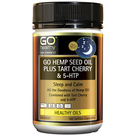 GO Hemp Seed Oil Plus Tart Cherry & 5HTP 100 Caps