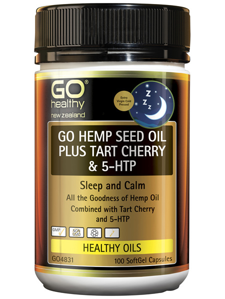 GO Hemp Seed Oil Plus Tart Cherry & 5HTP 100 Caps