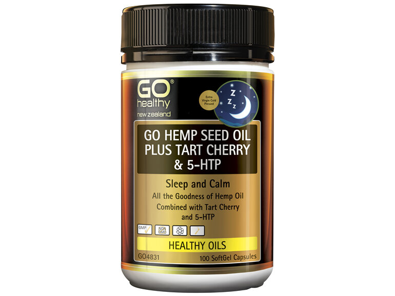 GO Hemp Seed Oil Plus Tart Cherry & 5HTP 100 SoftGel Caps