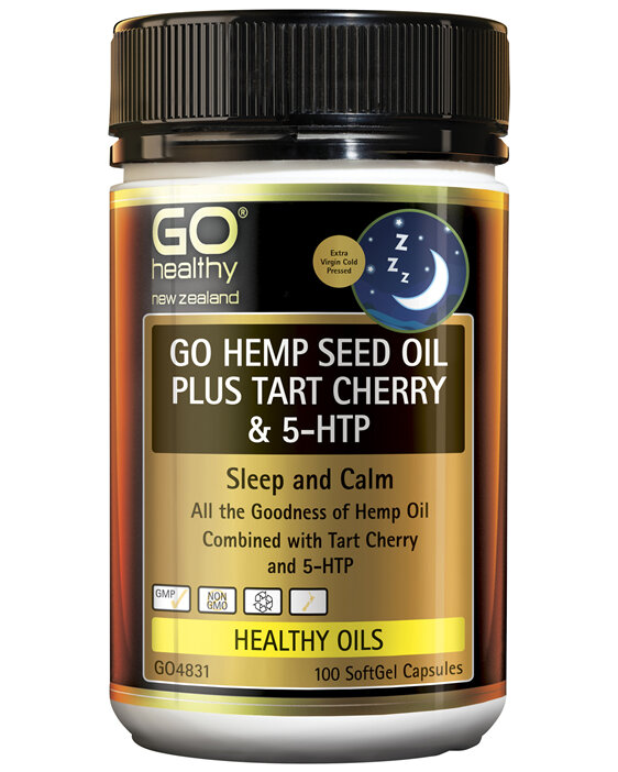 GO Hemp Seed Oil Plus Tart Cherry & 5HTP 100 SoftGel Caps