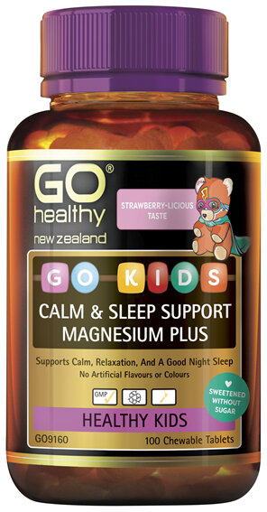 GO Kids Calm & Sleep Support Magnesium Plus 100 Chew Tabs