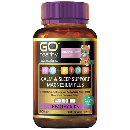 GO Kids Calm & Sleep Support Magnesium Plus 100 Chew Tabs