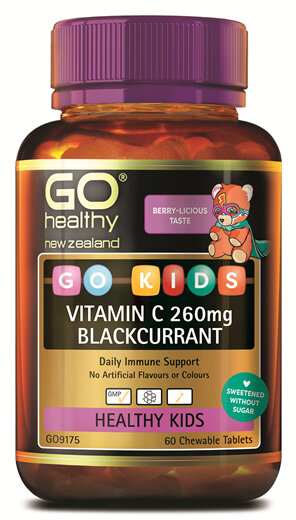 GO Kids Vitamin C 260mg Blackcurrant (60 C-tabs)