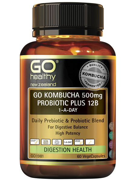 GO Kombucha 500mg Probiotic Plus 12B 60 VCaps