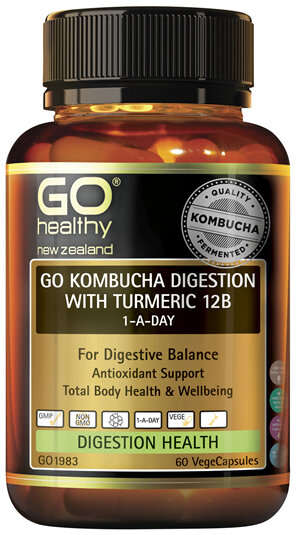 GO Kombucha Digestion with Turmeric 12B 60 VCaps