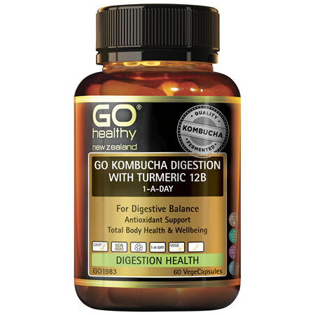 GO Kombucha Digestion with Turmeric 12B 60 VCaps