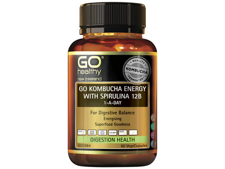 GO Kombucha Energy with Spirulina 12B 1-A-Day 60 VCaps