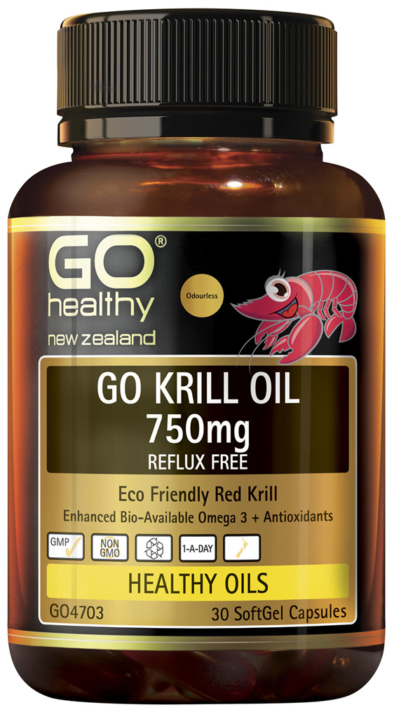 GO Krill Oil 750mg Reflux Free 30 Caps