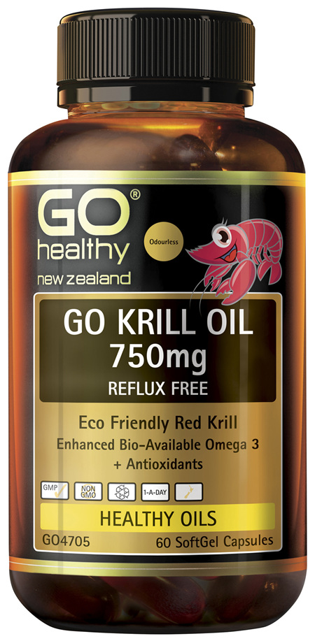 GO Krill Oil 750mg Reflux Free 60 Caps