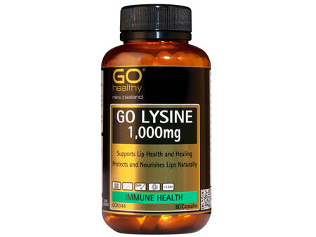 GO LYSINE 1,000mg - Supports Lip Health and Healing (60 Caps)
