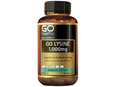 GO LYSINE 1000mg  Supports Lip Health and Healing 60 Caps