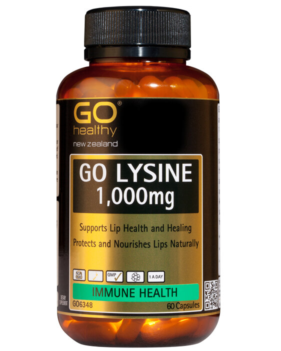 GO LYSINE 1,000mg - Supports Lip Health and Healing (60 Caps)